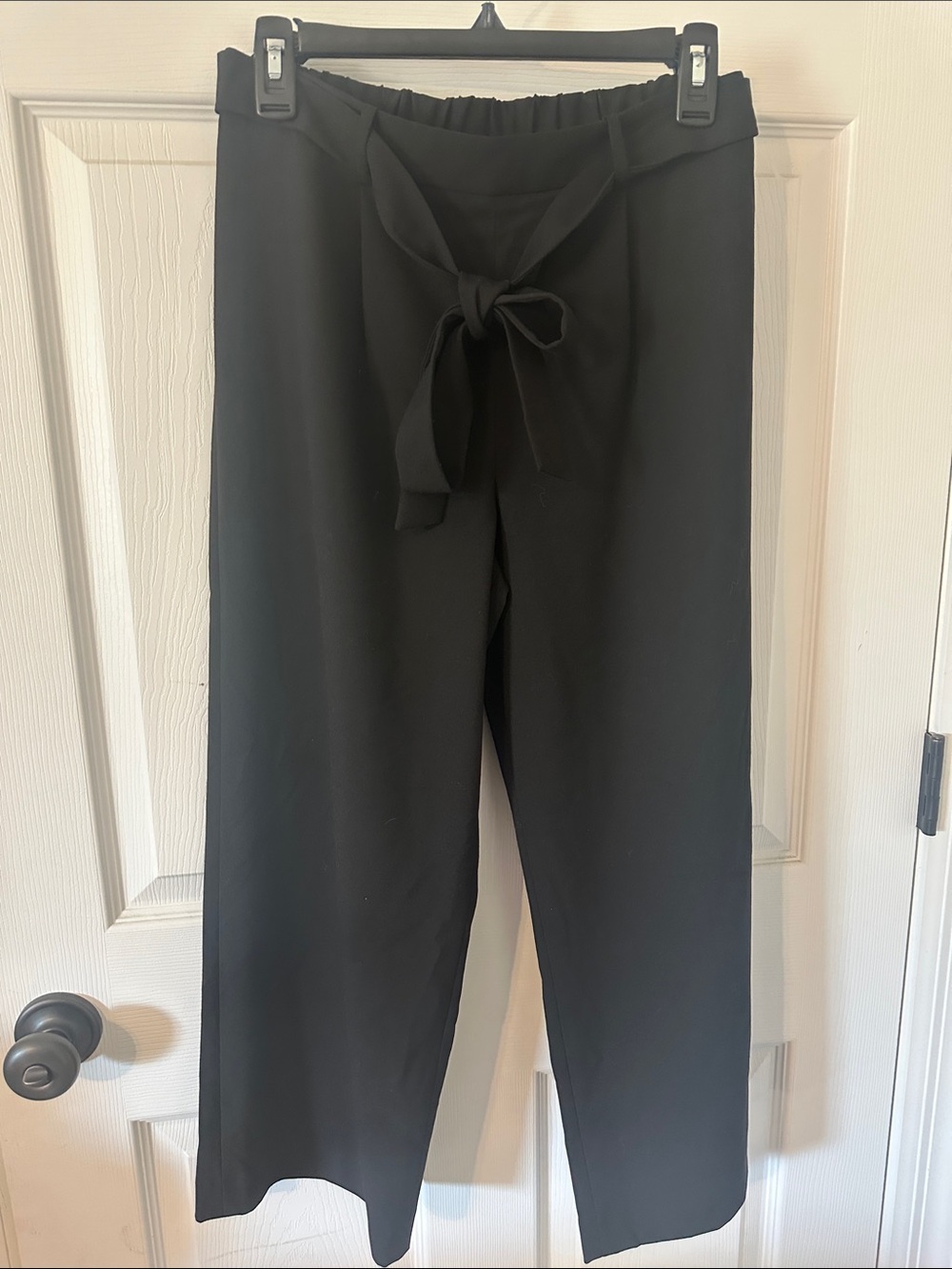 Alex Marie Black Wide-Leg Tie-Waist Pants